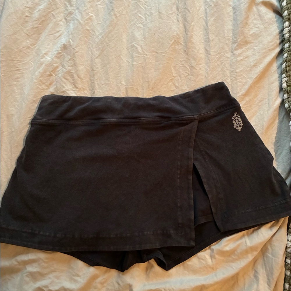 FP Movement by Free People Black Skort with Embroidered Detail